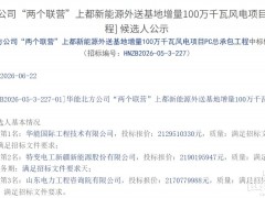 華能1000MW風電PC項目中標候選公示
