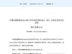 350MW風電項目成交結果公示