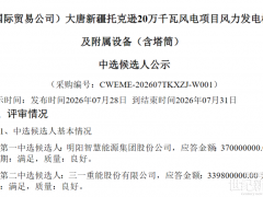 5.74億元！明陽、電氣風(fēng)電瓜分大唐300MW風(fēng)電項目